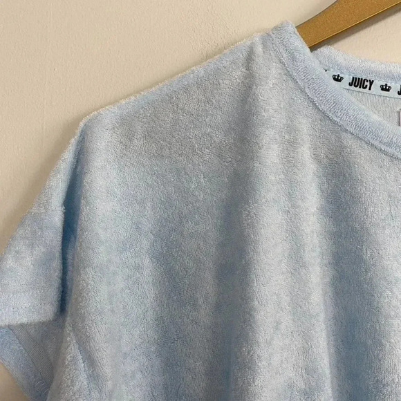 Juicy Couture Y2K Blue Terry Cloth T Shirt - Picture 5 of 8